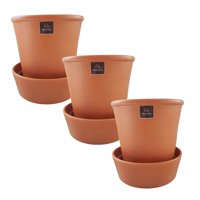 Pottery - Set De 3 Macetas Zaia 15 Cm Terrarcilla Y Sus Platos