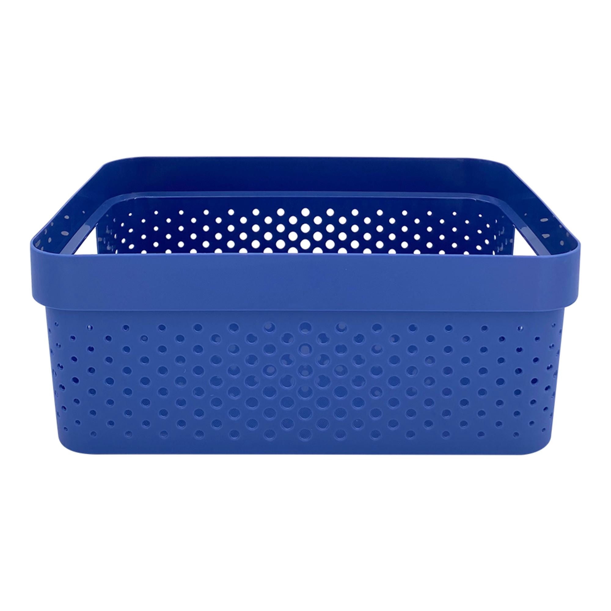 Cesta Almacenamiento 11L plastico, Azul 1 un
