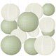 thumbnail image 1 of Faroles de papel Partizy, color verde salvia y marfil, 20 unidades, 1 of 8
