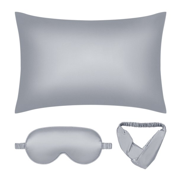 REGALWOVEN 1 Pcs Funda de Almohada Transpirable con Sobre, Fundas de Almohada de Satén para Cabello y Piel Gris Oscuro Queen