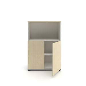 Form Office - Gabinete Medio 2 Puertas Librero 80X40X120 Natura/Gris