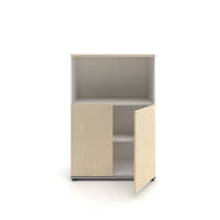 Form Office - Gabinete Medio 2 Puertas Librero 80X40X120 Natura/Gris