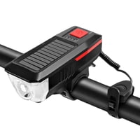 Xusx111 - Faro De Cuerno De Bicicleta Solar / Usb De Carga Doble Cuerno De Bicicleta Luz De Alto Brillo Faro De Bicicleta Impermeable Cuerno De Bicicleta Luz Ideal Para Montaña Y Carretera Conducción