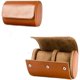 thumbnail image 1 of Reloj de cuero hecho a mano Roll Travel Case - Caja organizadora marrón de 2 ranuras para hombres - Casa y almacenamiento de viajes, marrón, 1 of 3