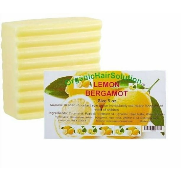 BAR SOAP- de Sábila de Bergamota de Limón (Paquete de 2) Formulado con Fruta Fresca, Sábila versa, Manteca de Karité y Vitamina E Maravilloso para Pieles Sensibles y Adecuado para Todo Tipo de Piel.
