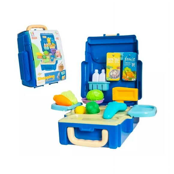 Mochila de Juguetes Minimarket 22 Piezas Para Niños
