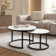 thumbnail image 2 of Mesa De Centro 2 Piezas Blanco Y Para Living Moderno Negro, 2 of 3