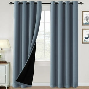 Cortinas H.Versailtex 100% Opacas Con Piedra Térmica, Color Azul, 213 Cm