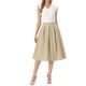thumbnail image 2 of INSPIRE CHIC Faldas plisadas para mujeres vintage línea A cintura alta casual de negocios faldas midi XS caqui, 2 of 6