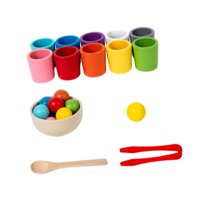 Bothyi - Juego De Reconocimiento De Colores Para Bebés Montessori Con Bolas En Vasos Para Niños