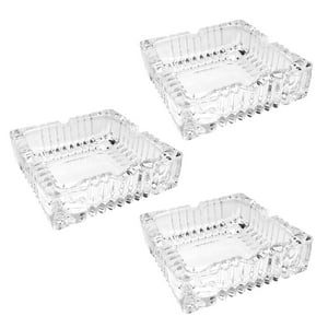 Importclick - Set 3 Ceniceros Cristal Tallado 14X3 Cm