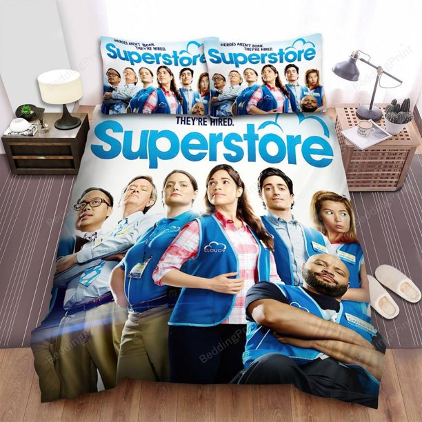 Superstore 0-0 Heroes Aren't Born They're Hired Quilt Duvet Cover Set3-Piece Bedding Set