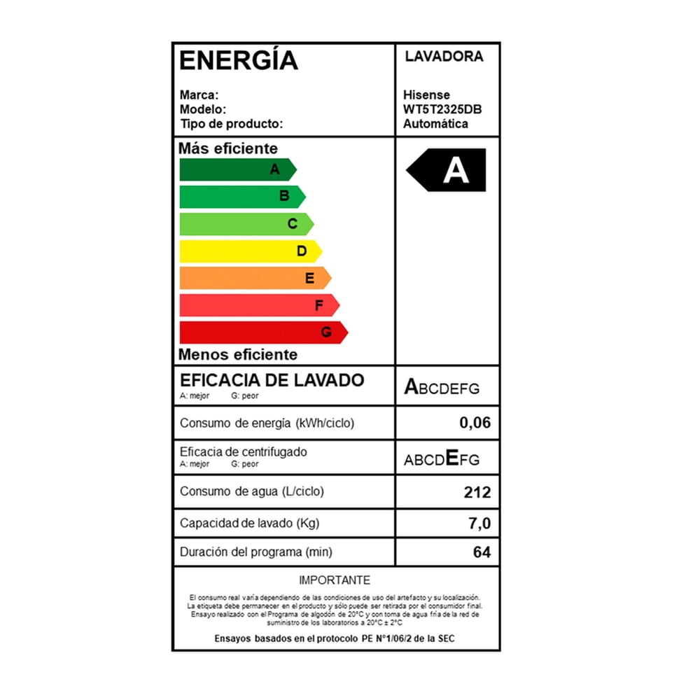 Hisense WT5T2325DB 23 kg Negro, foto 17