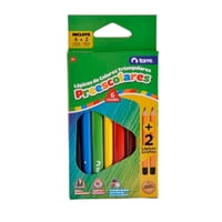 Torre - Lápices Preescolar Triangulares 6 Colores + 2 Grafito –