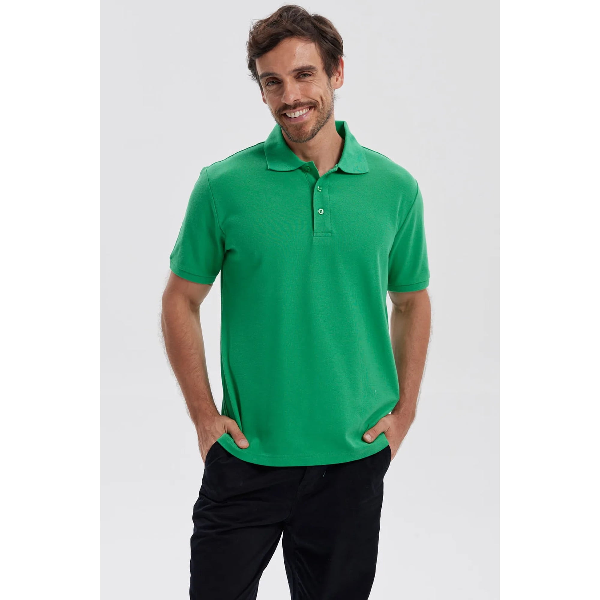 Fashionspark - Polera Hombre Piqué Básica Lisa Verde