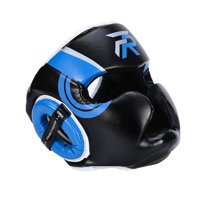 Magideal - Equipo De Protección Para La Cabeza De Boxeo, Protección Ventilada Para La Frente Y Los Oídos, Protección Facial Completa Para Muay Thai, Niños Y Niña Azul Medio