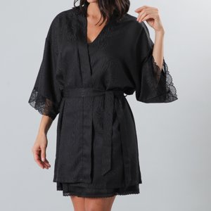 Bata Jacquard Y Encaje Mujerflores 33348-2