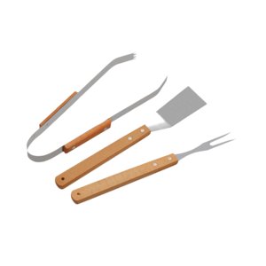 Magideal - Juegos De Herramientas Para Barbacoa, Juego De Herramientas Para Barbacoa, Mango De Madera Resistente, Fácil De Transportar, Acero Inoxidable, Para Pi