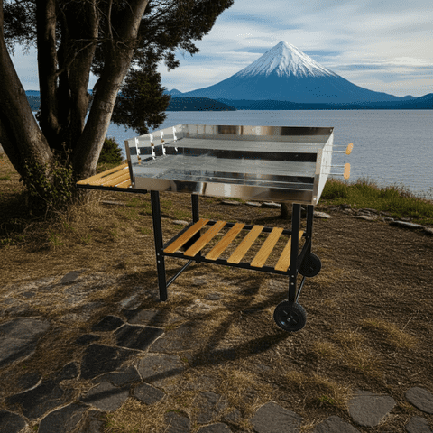 Igpro - Parrilla Carbón Acero Inoxidable Con Ruedas