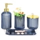 thumbnail image 1 of Set de accesorios de baño Haturi Blue Glass, 4 piezas, 1 of 7
