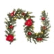 thumbnail image 4 of Guirnalda navideña de flores artificiales, adornos colgantes, guirnaldas navideñas de flores falsas, enredadera verde para corona de puerta de entrada Rojo 27 m, 4 of 5