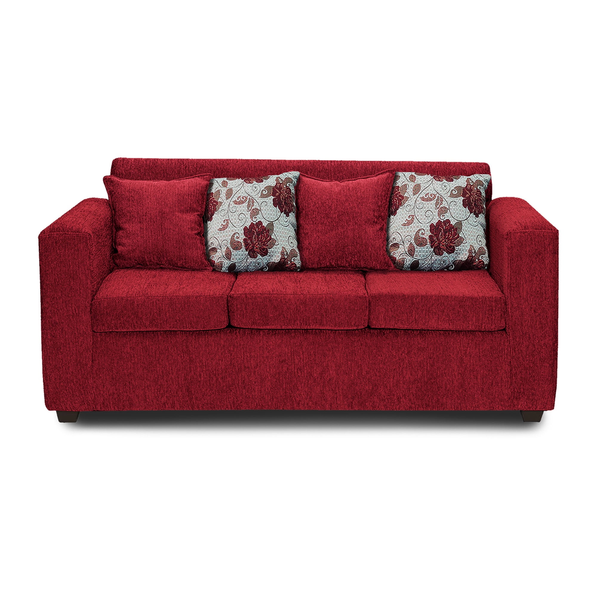 Adonis Leudh - Sofá 3 Personas Ezeiza Chenille Rojo Italiano