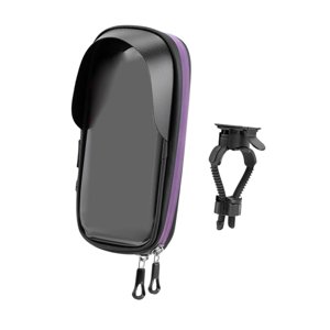 Magideal - Soporte Para Teléfono De Bicicleta, Bolsa Para Manillar De Bicicleta, Diseño De Visera Solar, Rotación De 360 Grados, Impermeable, Para Teléfonos Negro