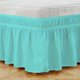 thumbnail image 1 of suxuMhao Falda de Cama Elástica Envolvente con Volantes Tamaño King, Azul Claro - Colchón de 78x80 Pulgadas Compatible con Caída de 15 Pulgadas, Falda de Ropa de Cama de 1 Pieza para Decoración de, 1 of 3