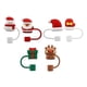 thumbnail image 3 of 6 Uds. De Tapas Navideñas Con Puntas De Paja, Cubiertas De Silicona Para Feliz Navidad, Tapas De Paja De 10mm, 3 of 5