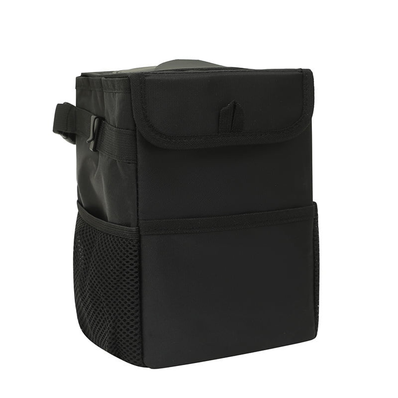 Xusx111 - Basura De Coche Con Tapa Bolsillos De Almacenamiento De La Lata De Basura Del Vehículo A Prueba De Fugas Que Cuelgan Bolsa De Basura Del Coche Impermeable Para Suv Negro