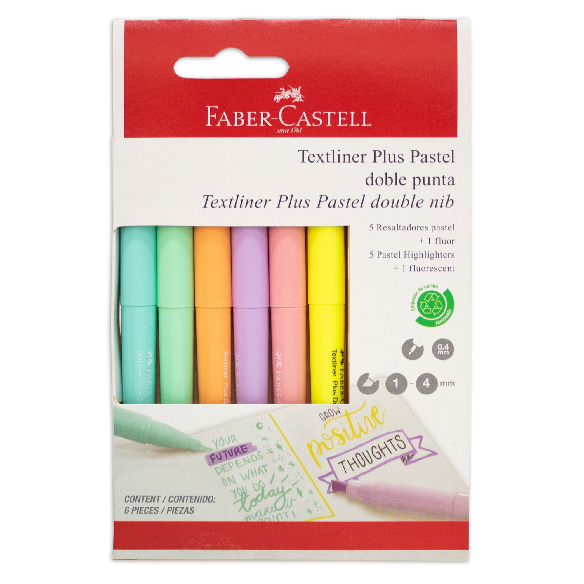 Faber Castell - Destacador Textliner Plus Faber-castell Doble Punta X6 Uds.