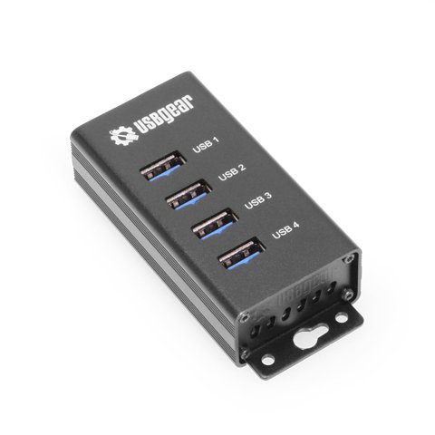 Usbgear - Hub Usb Usb Gear De 4 Puertos Usb 3.2 Gen 1 Con Adaptador De Alimentación De 5 V/2 A