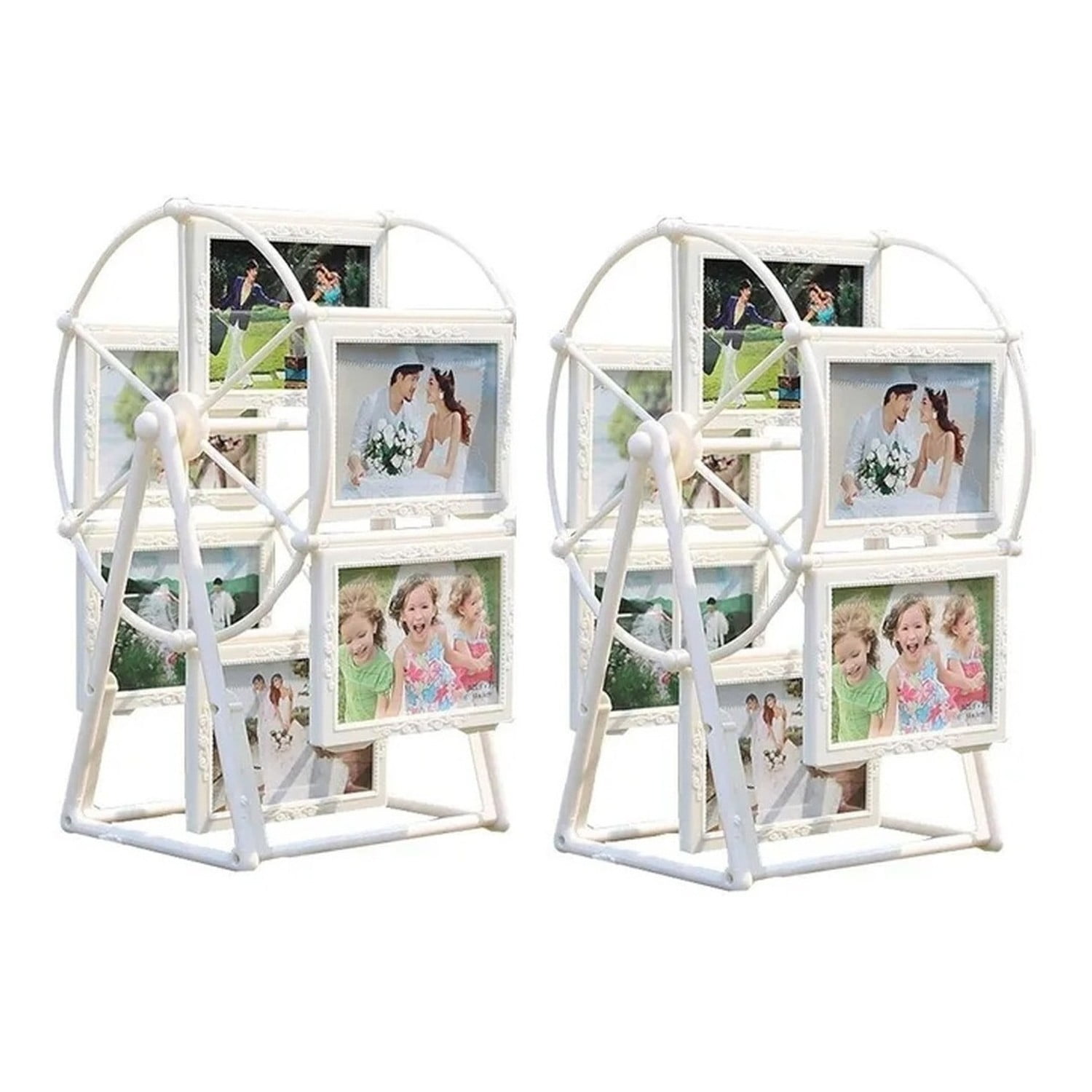 Genérico - Porta Retrato Giratorio 12 Fotos Blanco Decoración Elegante