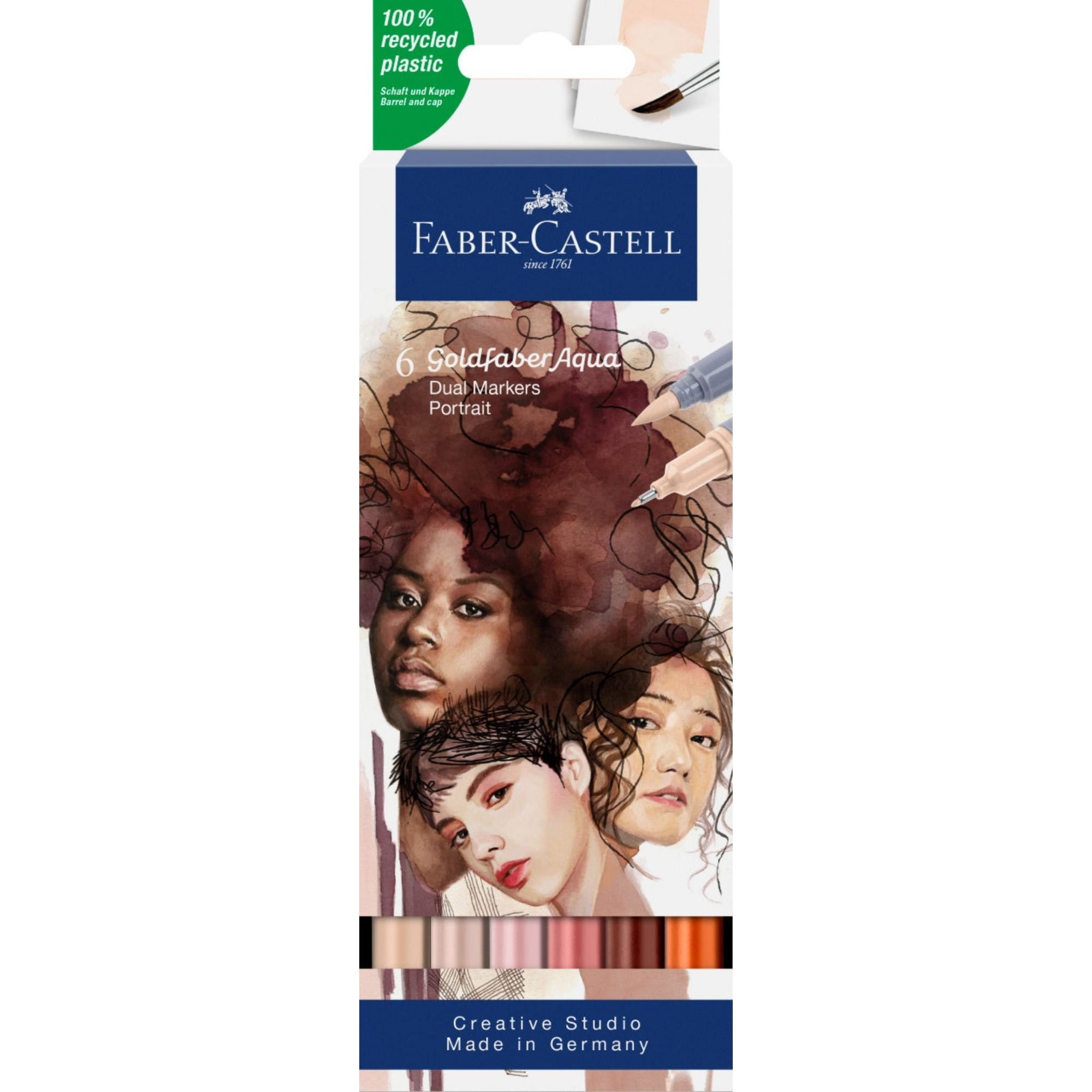 Faber Castell - Marcador Dual Goldfaber Aqua Faber-castell X6 Color Retrato