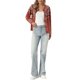 thumbnail image 2 of INSPIRE CHIC Cárdigan Suéter para Mujer de Manga Larga Raglán Abierto con Botones Casual de Punto con Patrón XS Rojo, 2 of 6