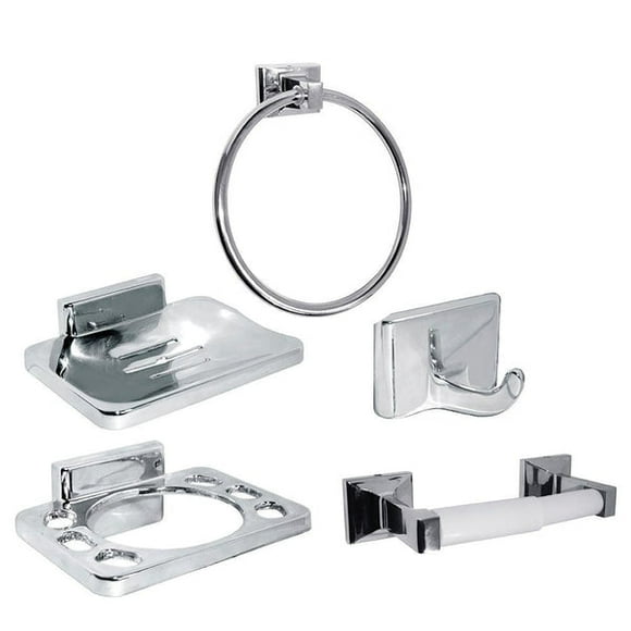 Kit Accesorios Baño Mossini 5 Piezas 5 piezas Metal Stretto Kit accesorios Mossini Cromo