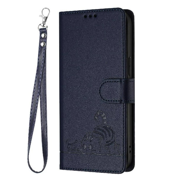 Funda tipo cartera FOXDOCK para Realme Narzo 70 Pro 5G con soporte, ranuras, RFID, diseño de gato