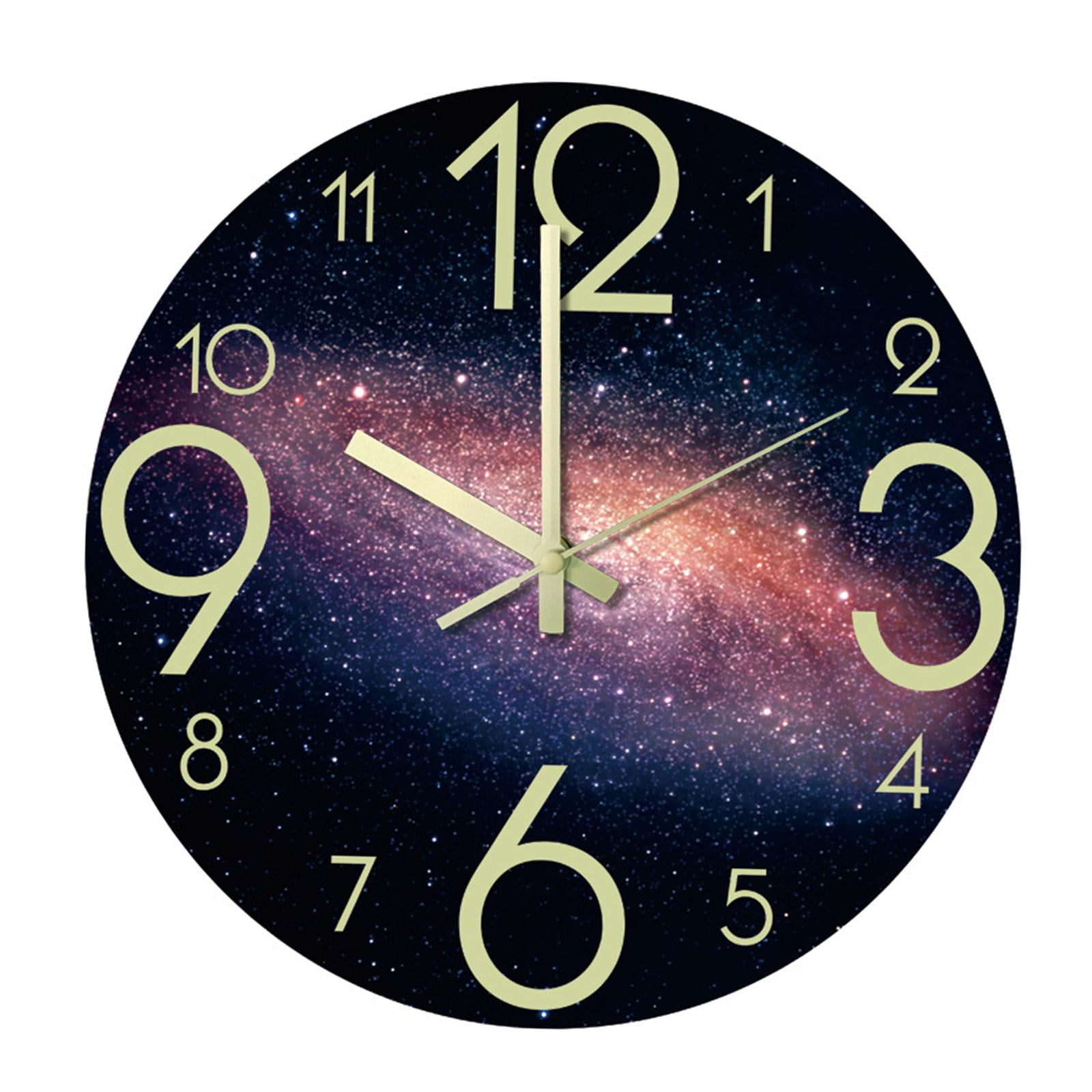 Magideal - Reloj De Pared Luminoso, Relojes De Pared Silenciosos Que No Hacen Tictac Que Funcionan Con Pilas, Función De Lámpara Fácil De Leer Para B