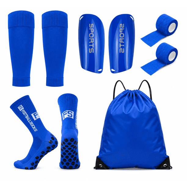 Kit Entrenamiento Fútbol Canilleras Medias Antideslizantes Bolso