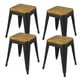 thumbnail image 1 of Set 4 Pisos Bajo 45 Cm Asiento De Madera Tolix Ernest Negro, 1 of 3