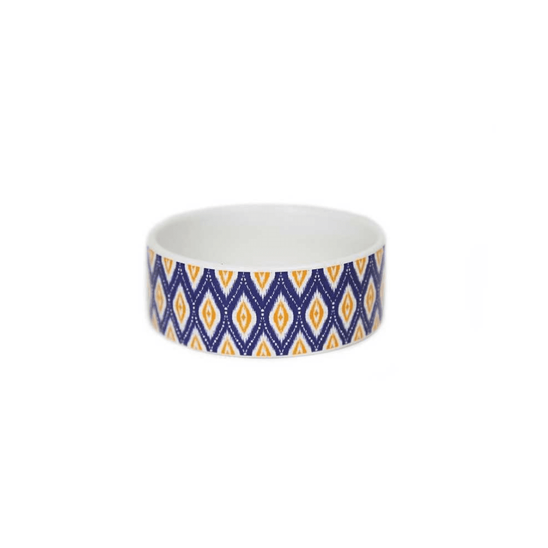 Plato De Cerámica Para Perro / Gato Talla S - Vintage Azul