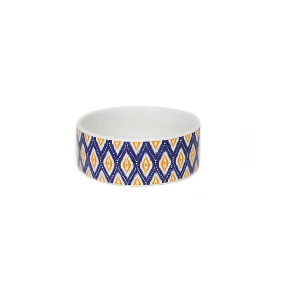 Plato De Cerámica Para Perro / Gato Talla S - Vintage Azul