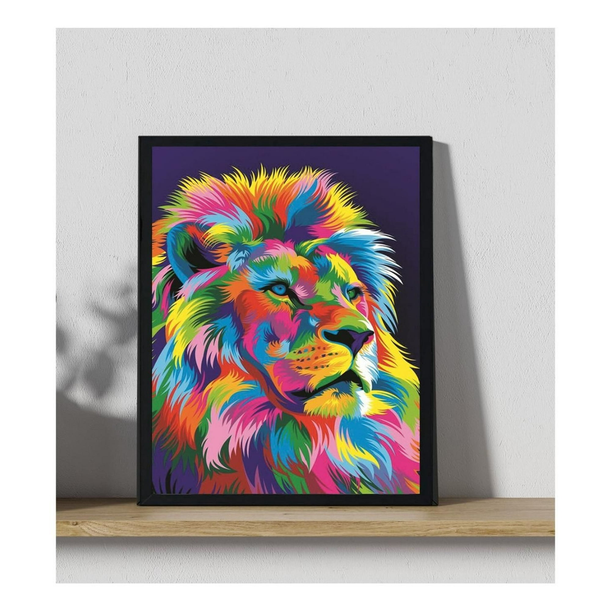 Genérico - Cuadro Decorativo Figura De León Medidas 30x40 Cm