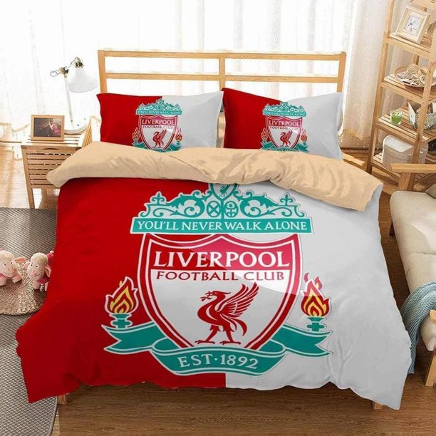 Liverpool FC Football Club Quilt Duvet Cover Set Bedspread Kids Home Textiles3-Piece Bedding Set