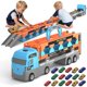 thumbnail image 1 of Camión transportador de autos de carreras Gearvibe 2 en 1 con 16 autos de carreras para niños de 3 a, 1 of 7
