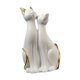 thumbnail image 3 of Pareja Gato Estatuas Animales Escultura Escritorio Kitty Figuras Resina Figuras Blanco, 3 of 3
