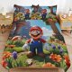 thumbnail image 1 of Super Mario 3-Piece Comforter Set for Bedroom Super Mario Bedding Set for Kids Adults Soft Microfiber Duvet Cover Set with Zipper Closure, 1 of 5
