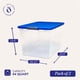 thumbnail image 4 of Bidones de almacenamiento HOMZ con tapa con cierre, 31 L, plástico transparente, paquete de 4 unidades, color azul, 4 of 8