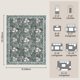 thumbnail image 2 of Alfombra Baksham 254x203 cm Verde Claro Floral Lavable, 2 of 7