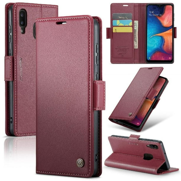 CaseMe tipo cartera Samsung Galaxy A20/A30/M10S con cierre magnético, RFID, tarjetero, soporte, carga inalámbrica